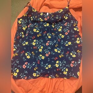 Floral Navy Blue Women's Top